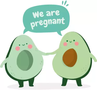 Tricou personalizabil cu cuplu de avocado însărcinat - TenStickers