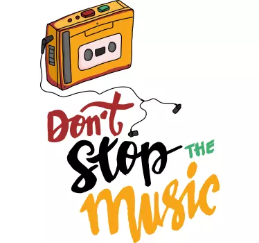 Tricou cu ilustrație casetă retro walkman - TenStickers