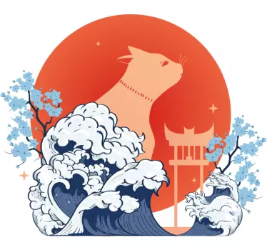 Alt tricou valuri majestuoase de pisică - TenStickers