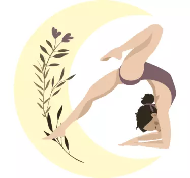 Ilustrație de poziție yoga cu tricou cu lună - TenStickers