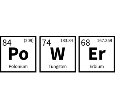 Tricou cuvânt cu element chimic de putere - TenStickers
