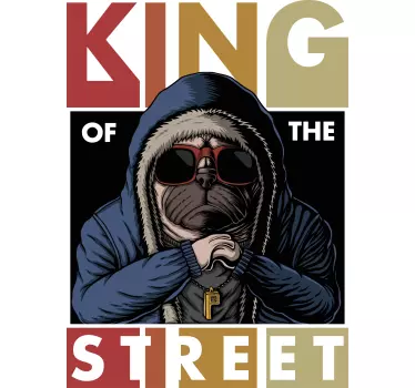 Alt tricou Îmbrăcăminte stradală regele pug - TenStickers