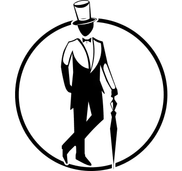 Alt tricou silueta bărbat elegant - TenStickers