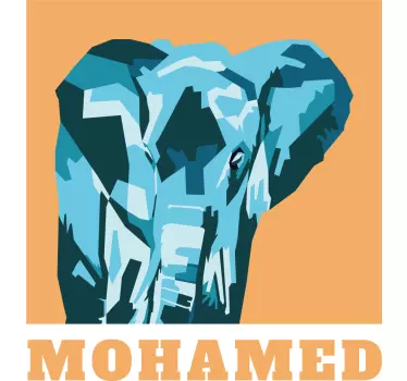 Tricou personalizabil portret colorat de elefant - TenStickers