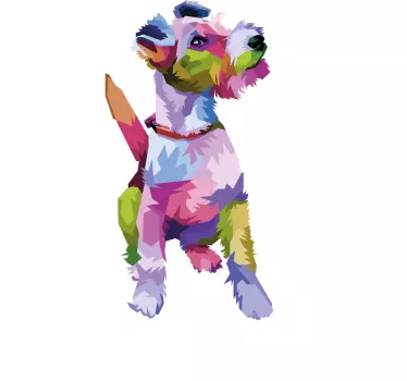Geometric-animale fox terrier tricou personalizat - TenStickers