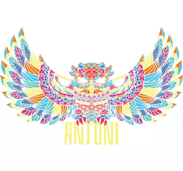 Alt tricou aripi colorate de bufniță - TenStickers