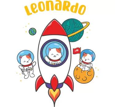 Design galaxie cu tricou pentru copii cu nume - TenStickers