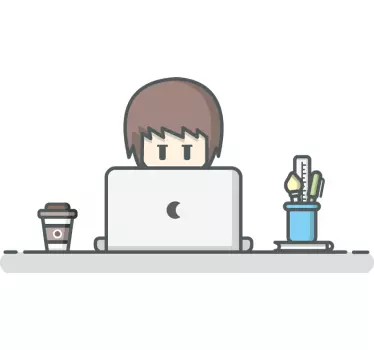 Alt tricou Lucrător cu laptop - TenStickers