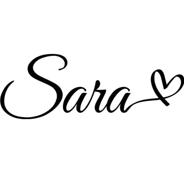 Tricou personalizabil numele calligrafic cu inimaNumele caligrafi - TenStickers
