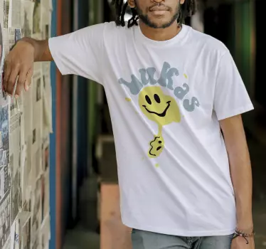 Tricou personalizabil zâmbet galben fericit - TenStickers