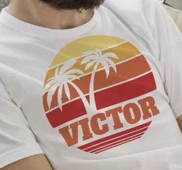 Alt tricou apus de soare pe plajă victor - TenStickers