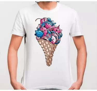 Alt tricou con de înghețată colorat - TenStickers
