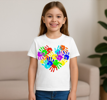 Alt tricou cu amprente de mâini în formă de inimă - TenStickers