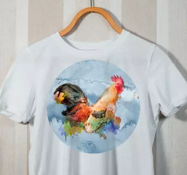Alt tricou cu artă colorată de cocoș - TenStickers