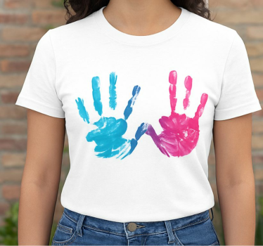 Alt tricou cu două amprente de mână - TenStickers