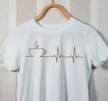 Alt tricou designul bătăilor inimii de cafea - TenStickers