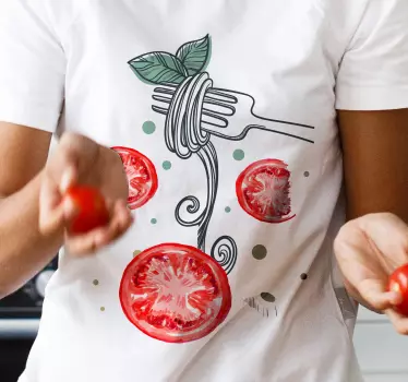Alt tricou furculiță de tăiței cu roșii - TenStickers