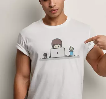 Alt tricou Lucrător cu laptop - TenStickers