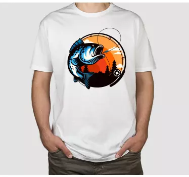 Alt tricou peisaj de apus cu pescuit - TenStickers