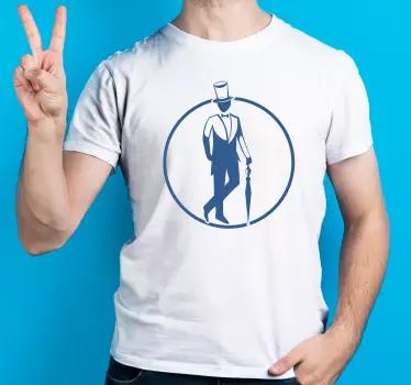 Alt tricou silueta bărbat elegant - TenStickers