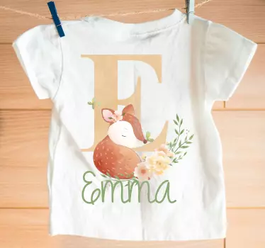 Animale drăguțe căprioare cu tricou cu nume de bebeluș - TenStickers