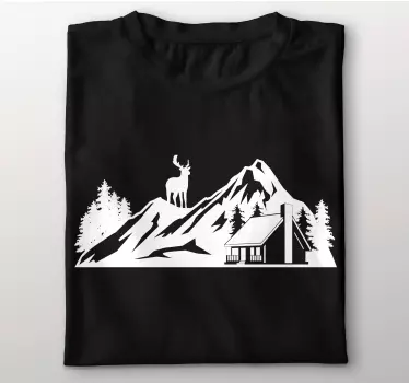 Căprioară cu tricou de munte - TenStickers