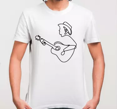 Chitarist drăguț tricou cu design minimalist - TenStickers