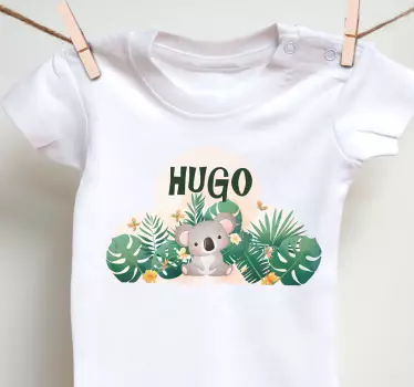 Drăguț koala pentru băiat cu nume de tricou pentru bebeluși - TenStickers