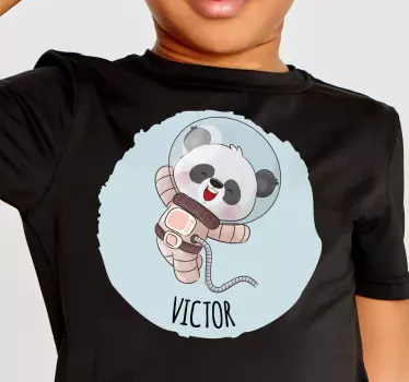 Drăguț panda pentru băiat cu nume tricou bebe - TenStickers