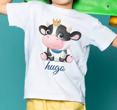 Drăguță vacă pentru băiat cu nume tricou bebe - TenStickers