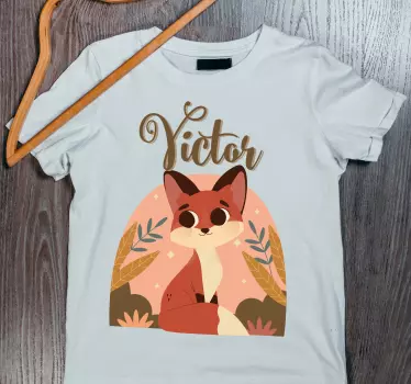 Drăguță vulpe pentru băiat cu nume tricou bebe - TenStickers