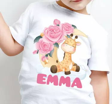 Drăguțe animale girafă cu nume tricou bebe - TenStickers