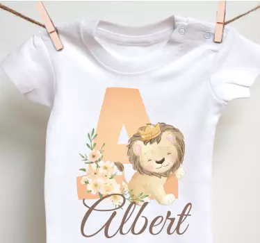 Drăguțe animale leoaică cu nume tricou bebe - TenStickers