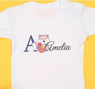 Drăguțe animale veveriță cu nume tricou bebe - TenStickers