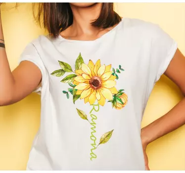 Floarea-soarelui cu tricou cu nume - TenStickers