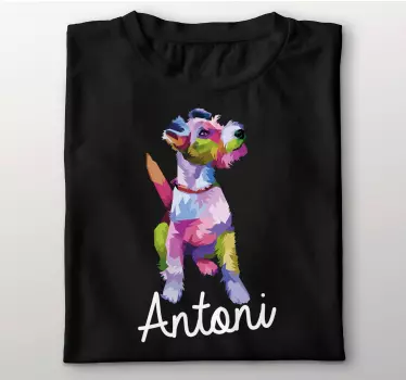 Geometric-animale fox terrier tricou personalizat - TenStickers