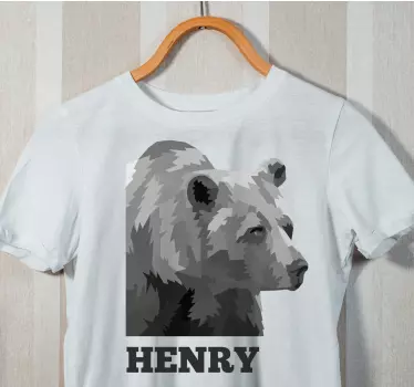 Geometric-animale tricouri urs gri cu nume - TenStickers