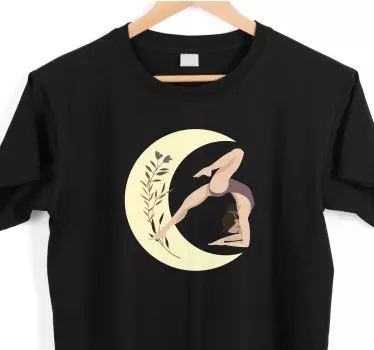 Ilustrație de poziție yoga cu tricou cu lună - TenStickers
