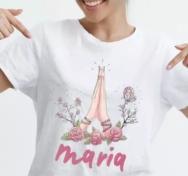 Mandala trandafir cu tricou cu nume - TenStickers