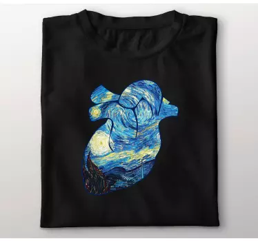 Noapte înstelată tricou inspirat de vincent van gogh - TenStickers