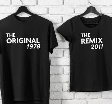 Originalul și remixul cu tricouride tată și fiu - TenStickers