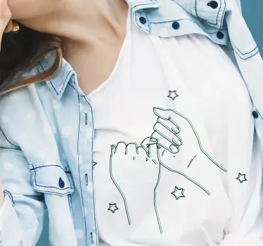 Promisiunea roz cu tricou stele - TenStickers