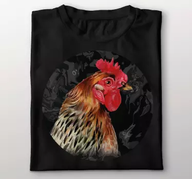 Tricou cocoș multicolor pe fundal negru - TenStickers