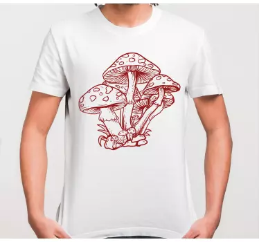 Tricou cu ciuperci ilustrat manual - TenStickers
