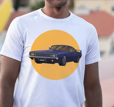 Tricou cu desene animate pentru mașini care rulează musculare - TenStickers