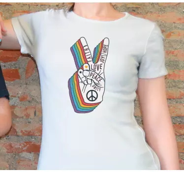 Tricou cu semn de pace și dragoste - TenStickers
