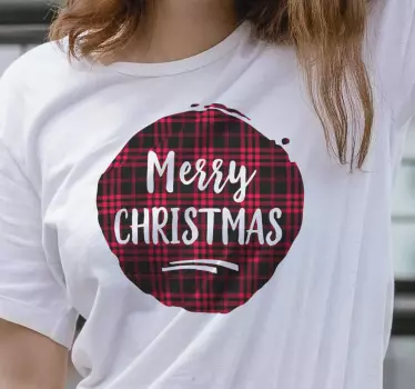 Tricou de crăciun cu model de tartan de crăciun - TenStickers