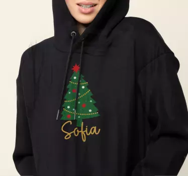 Tricou de Crăciun fir cu numeBrad cu nume - TenStickers