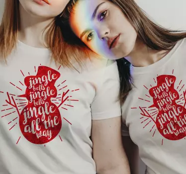 Tricou de crăciun fulgi roșii de zăpadă - TenStickers