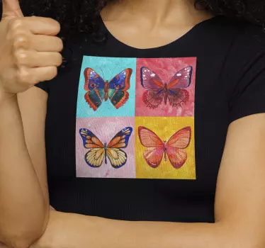 Tricou fluturi multicolori - TenStickers